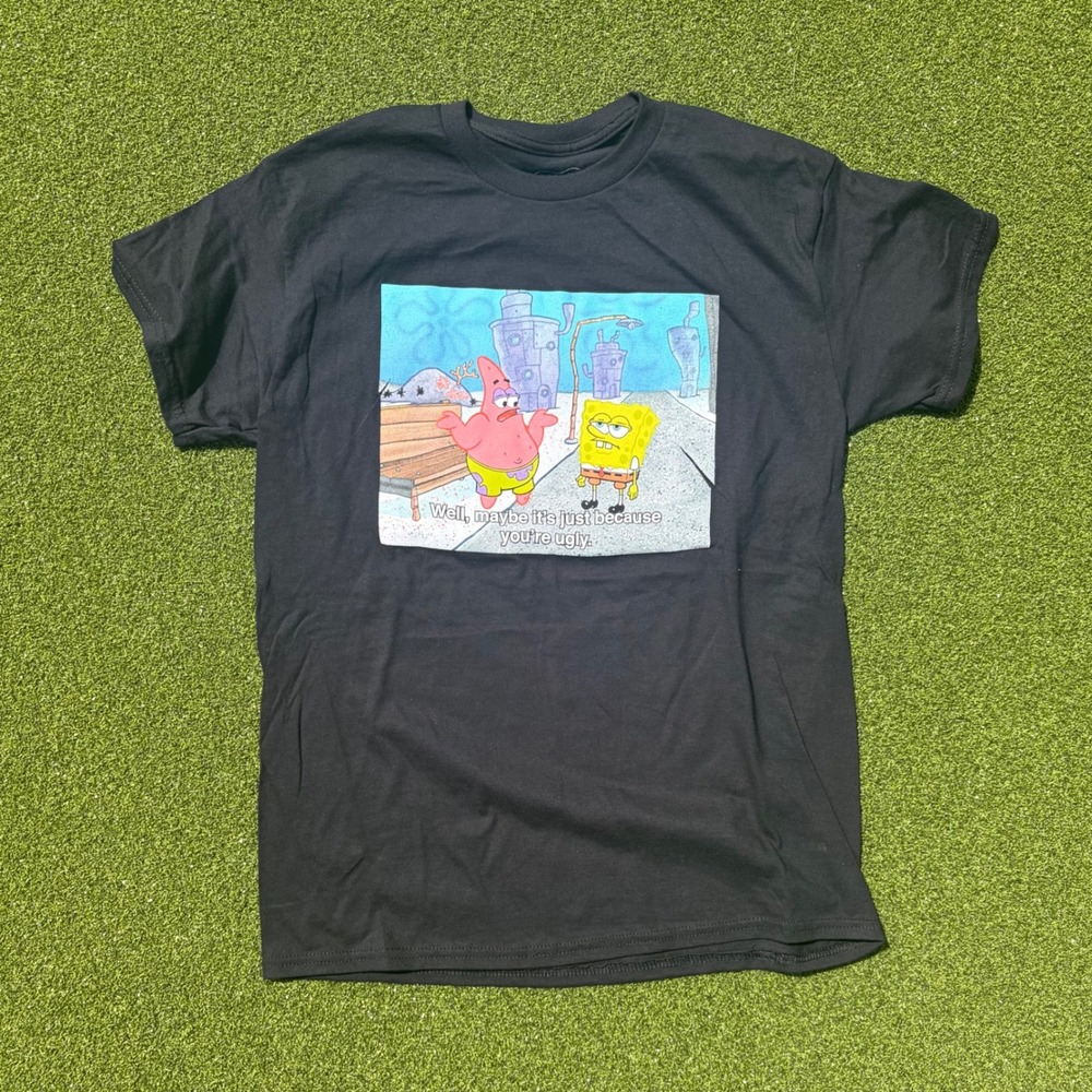 SpongeBob SquarePants Patrick Star Maybe Youre Ugly Graphic T-Shirt Black Mens M